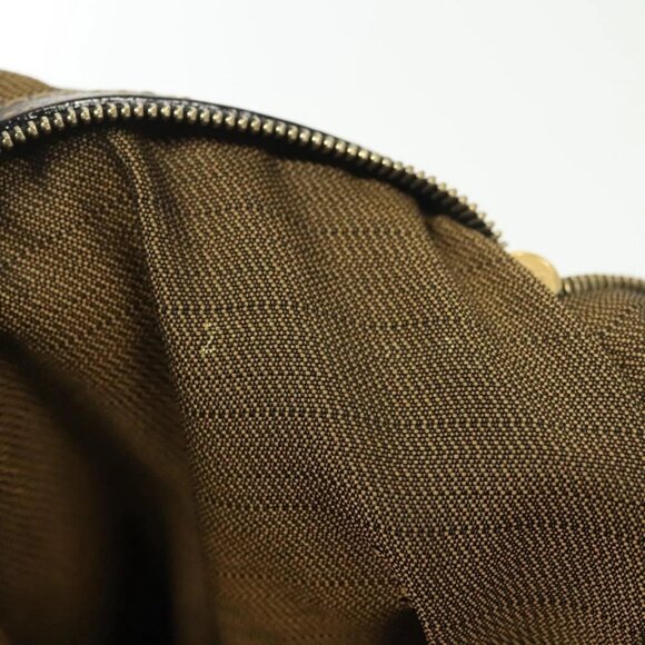 FENDI Zucca Canvas Shoulder Bag Black Brown gold Auth 141407 - Picture 11 of 16